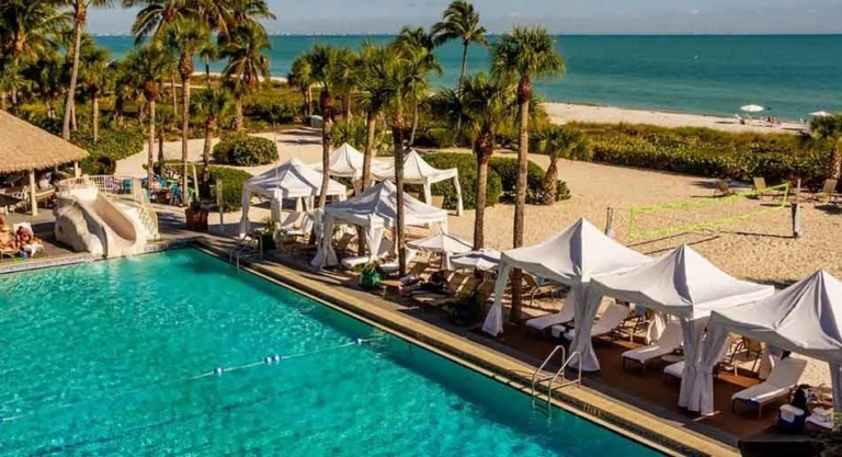 Sundial resort sanibel pool beach aerial gallery
