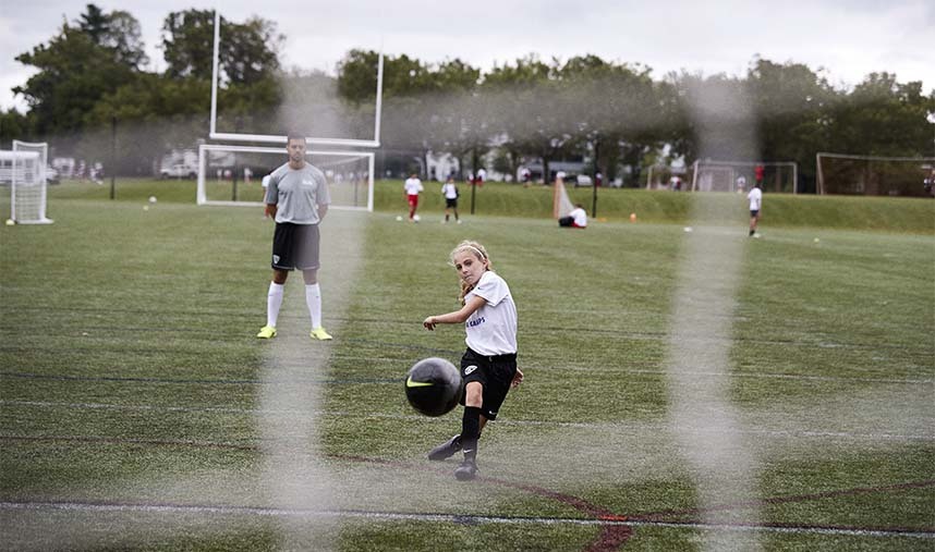 Soccer Player Scoring Goal