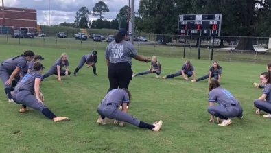 Lovett Softball Team Stretching