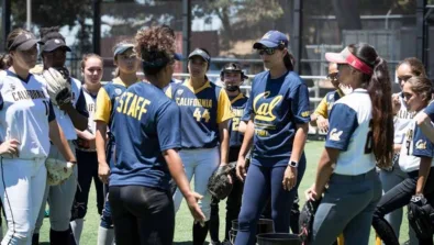 Cal Softball Coaches Talk to Campers