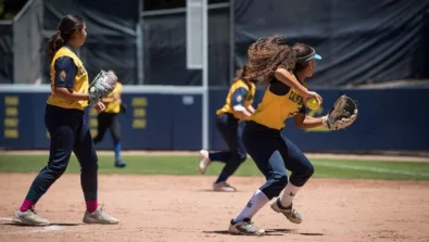 Cal Softball Infielder Throw To 1St