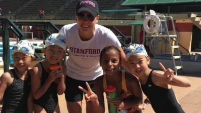 Stanford Swim Camp Coach Campers