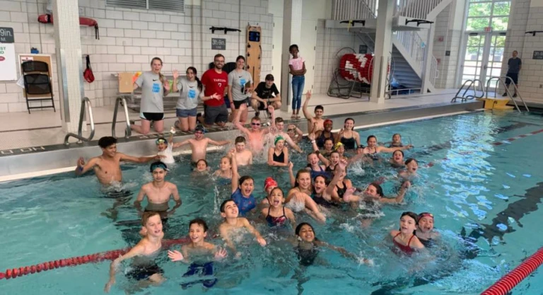Carnegie mellon nike swim camp pool group fun
