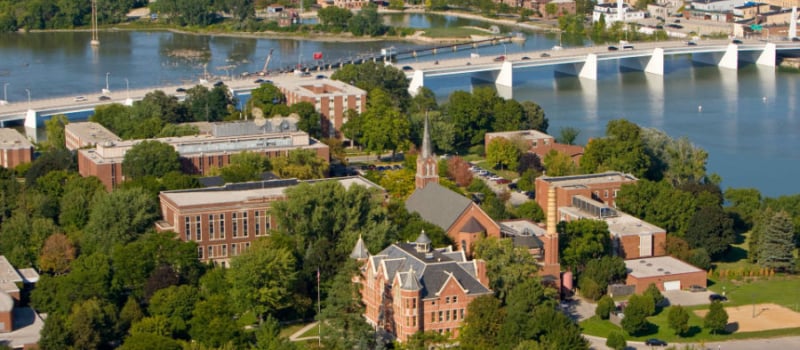 St norbert college aerial campus facility