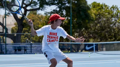 Boy Concentrating Tennis