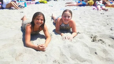 Malibu Tennis Girls On Sand In Beach
