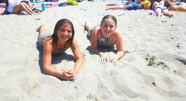 Malibu Tennis Girls On Sand In Beach