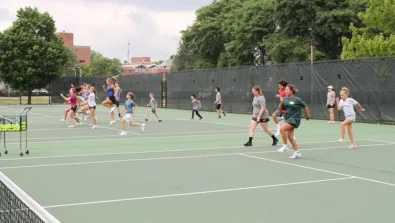 Michigan State Campers Warming Up