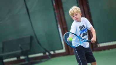 Stanford Tennis Camp Boy Serving