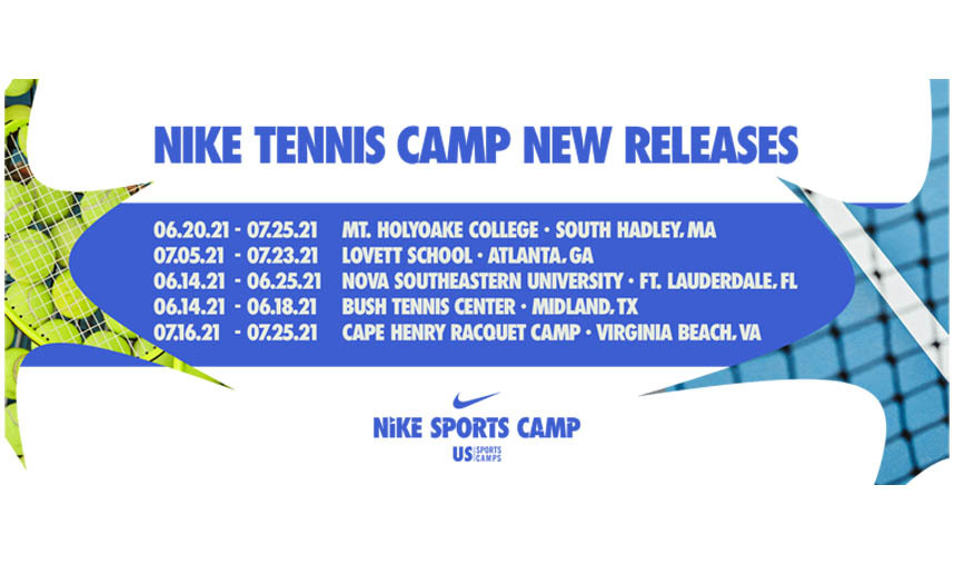 Nike Tennis Camps new releases feature pr