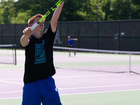 Tennis at home ball toss