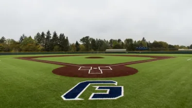 George Fox Baseball Field from behind home plate