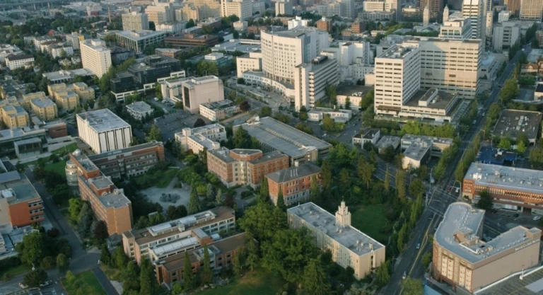Seattle University Campus Aerial Nike Swin Camp